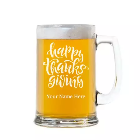 Custom Engraved Thanksgiving Beer Mug