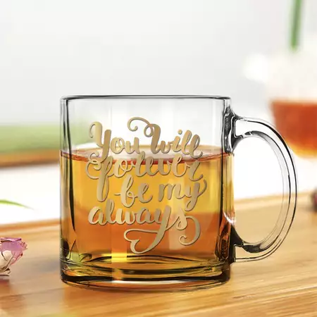 Engraved Glass Coffee Mug 13oz for Someone Special buy at ThingsEngraved Canada