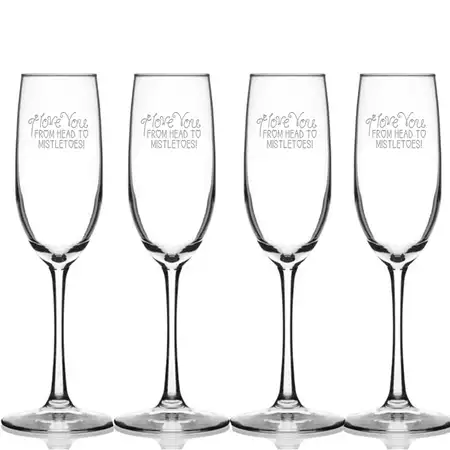 Personalized Christmas Champagne Flute - Set of 4 buy at ThingsEngraved Canada