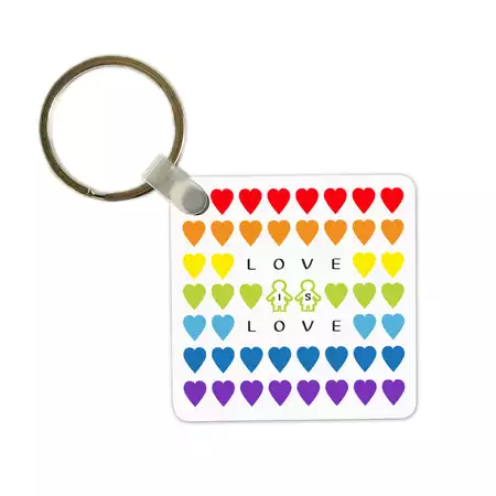 LGBTQ2S+ Keychain Love is Love I buy at ThingsEngraved Canada