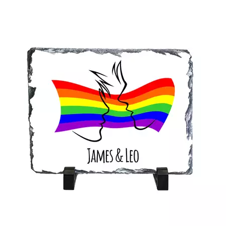 LGBT Flag Decor Slate Personalized