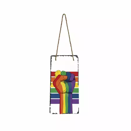 LGBTQ2S+ Flag Decor Hanging Slate buy at ThingsEngraved Canada