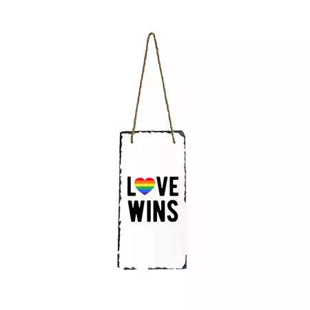 Decor Hanging Slate - Love Wins with Custom Text buy at ThingsEngraved Canada