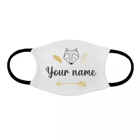 Kids Face Mask with Personalization Wolf buy at ThingsEngraved Canada
