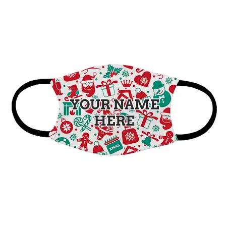 Customized Christmas Pattern Mask Red Green