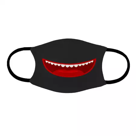 Adult face mask Smile on Black buy at ThingsEngraved Canada