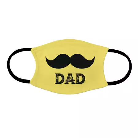 Adult face mask Dad Moustache Yellow