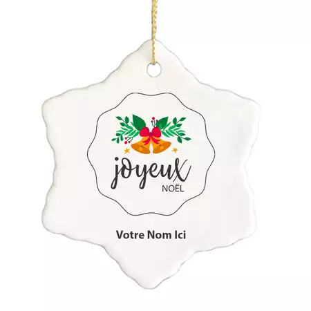 Joyeux Noël Ceramic Ornament buy at ThingsEngraved Canada