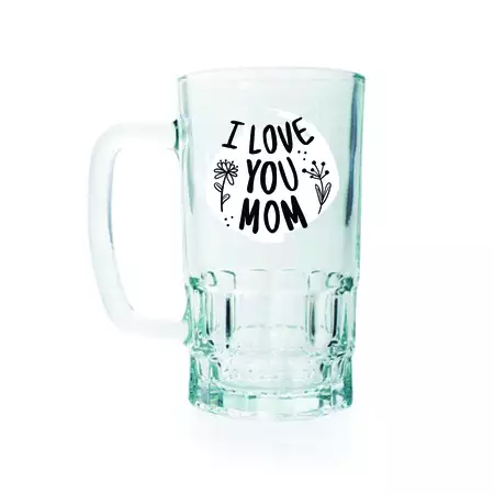 "I love you Mom" Beer Glass 20oz buy at ThingsEngraved Canada