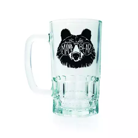Mama Bear Beer Glass 20oz buy at ThingsEngraved Canada