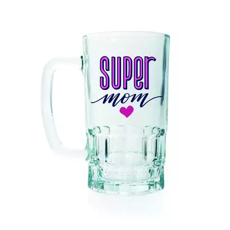 Super Mom  Beer Glass 20oz buy at ThingsEngraved Canada