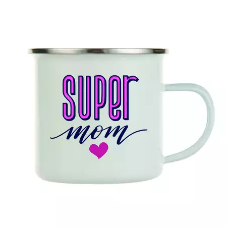 Super Mom Enamel Mug buy at ThingsEngraved Canada