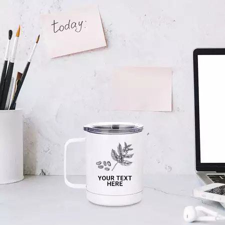 Coffee Bean Insulated Mug with Custom Engraving