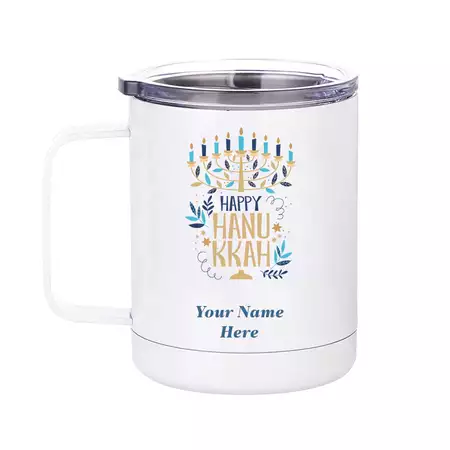 Happy Hanukkah Travel Mug buy at ThingsEngraved Canada
