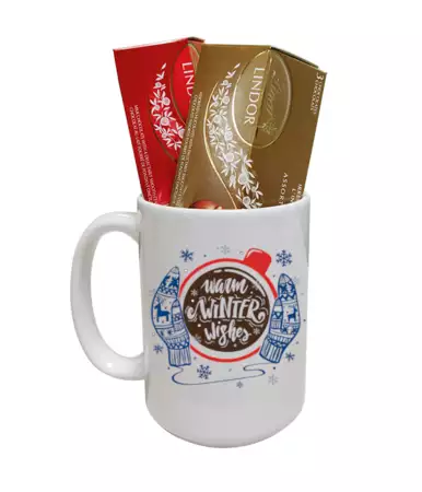 Warm Winter Wishes Mug with Lindt Chocolate buy at ThingsEngraved Canada