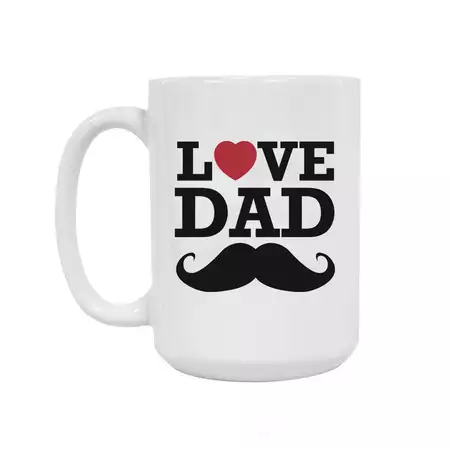 Love Dad Moustache Ceramic Mug