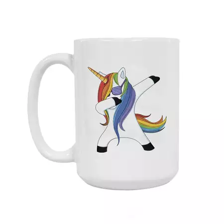 Ceramic Mug 15oz - Dabbing Unicorn buy at ThingsEngraved Canada