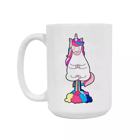 Ceramic Coffee Mug 15oz - Farting Unicorn