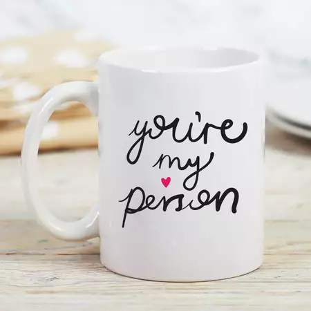 Ceramic Coffee Mug 15oz in Cursive Writing