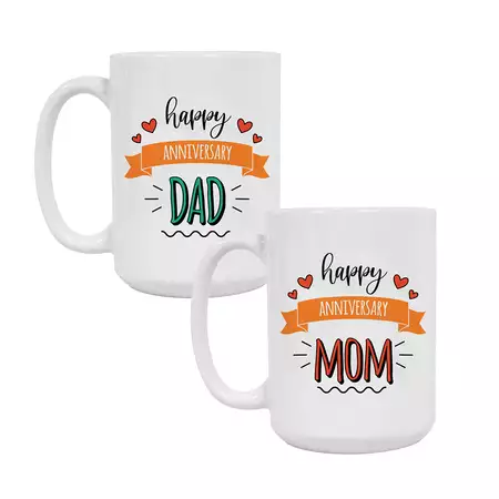 Happy Anniversary Mom and Dad  Ceramic Mugs 15oz buy at ThingsEngraved Canada