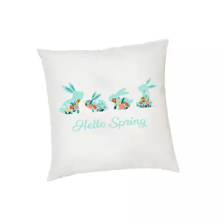 Hello Spring Bunnies Cushion Cover buy at ThingsEngraved Canada