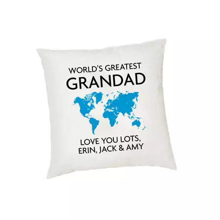 Personalized Cushion Cover World's Greatest Grandad buy at ThingsEngraved Canada