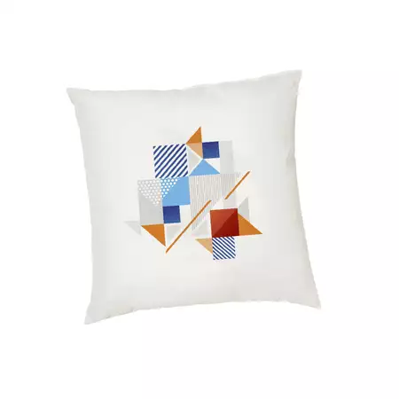 Blue Orange Geometric Cushion Cover with Personalization