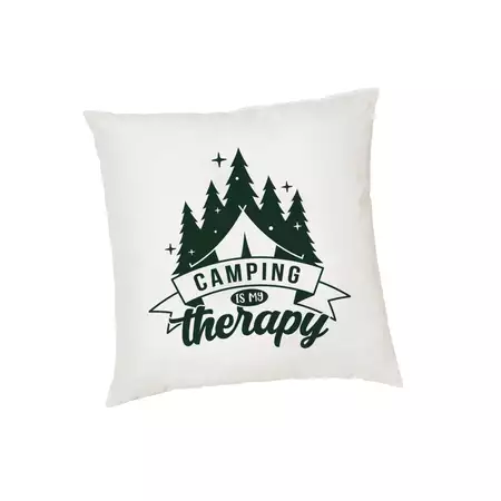 Cushion Cover "Camping is my Therapy" buy at ThingsEngraved Canada