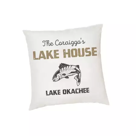 Custom Cushion Cover Lake House buy at ThingsEngraved Canada