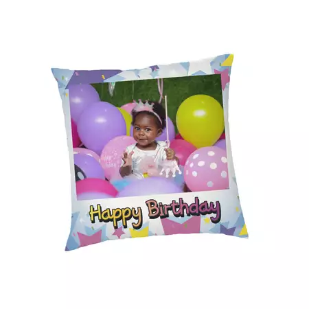 Custom Photo Cushion Cover Happy Birthday buy at ThingsEngraved Canada