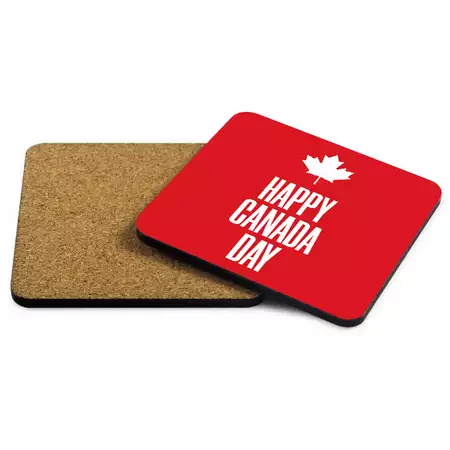 Happy Canada Day single coaster