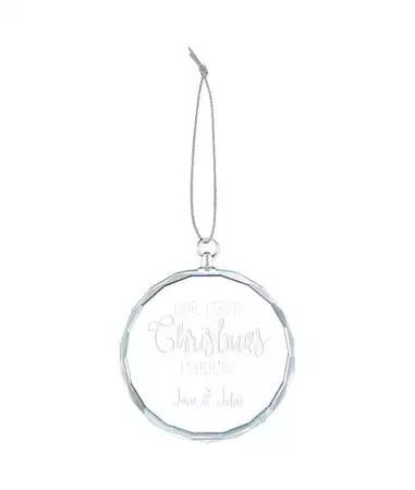 Engraved Round Glass Ornament buy at ThingsEngraved Canada