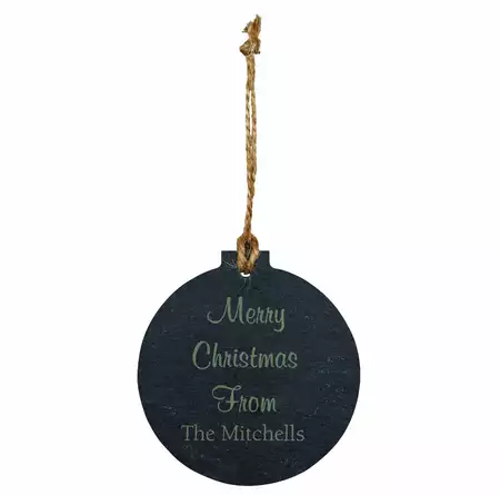 Slate round ornament buy at ThingsEngraved Canada