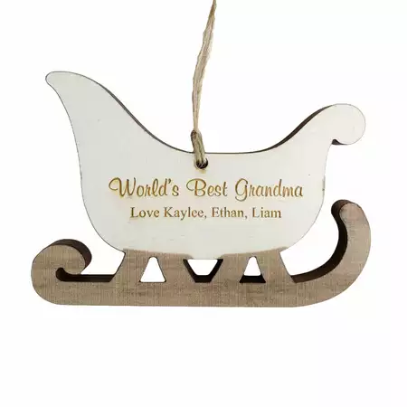 Sleigh wood ornament buy at ThingsEngraved Canada