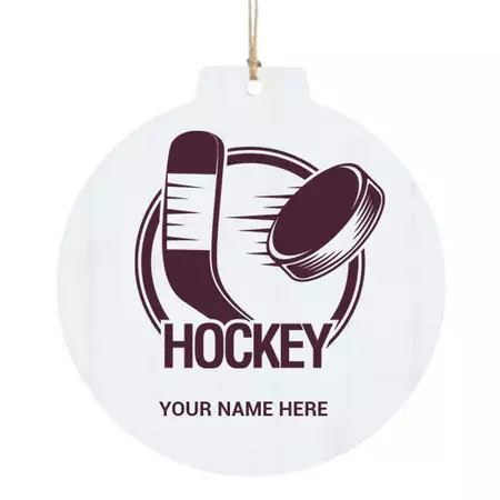 Custom Hockey Wooden Ornament