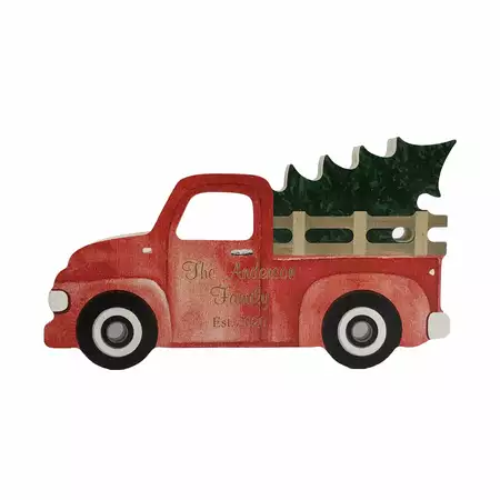 Red truck Wall Sign with Custom Engraving buy at ThingsEngraved Canada