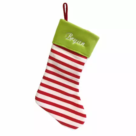 Red stripe stocking buy at ThingsEngraved Canada