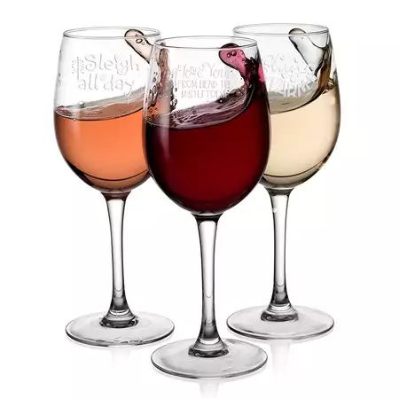 Christmas Wine glass - Set of 3