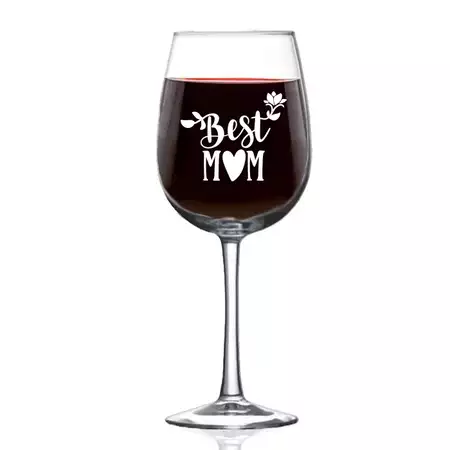 Best Mom Engraved Red Wine Glass buy at ThingsEngraved Canada