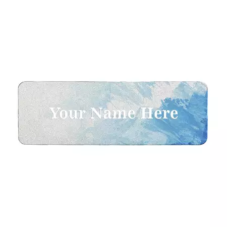 Blue Watercolor Name Tag