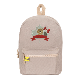 BackPack Smoke Grey with Canadian Beaver and Custom Name Embroidery buy at ThingsEngraved Canada