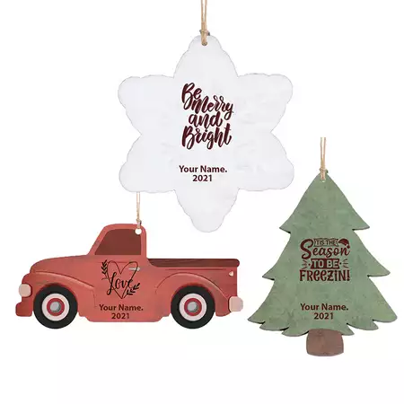 Custom Christmas Ornaments - Set of 3 buy at ThingsEngraved Canada
