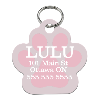 Paw Pet Tag Bright Pink buy at ThingsEngraved Canada