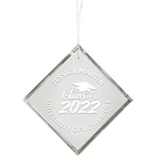 Custom Engraved Class of 2022 Graduation Diamond Ornament