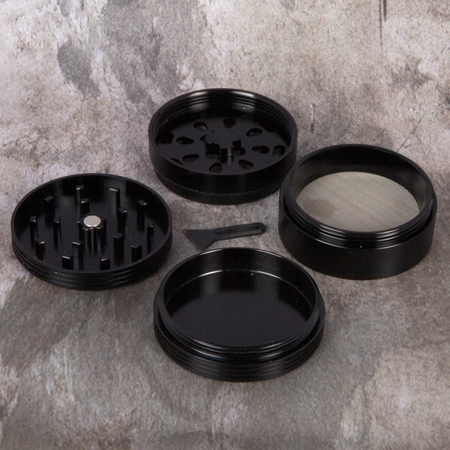 Black Grinder Gift Set with Purple SS Cigarette Case.