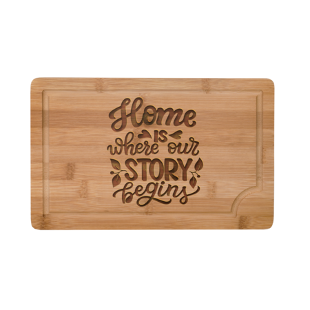 Home is Where our Story Begins Engraved Cutting Board