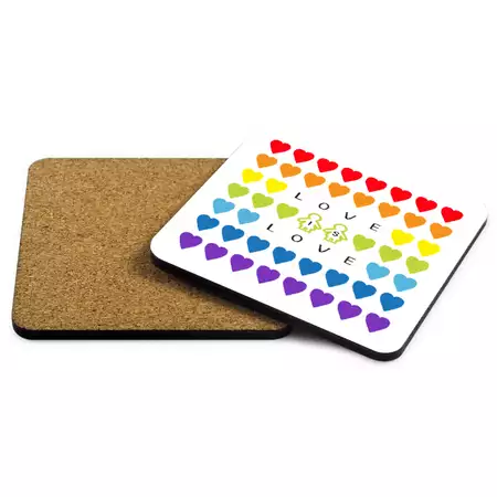 Pride Collection Set of 4 Coasters for a Lesbian Couple with Custom Names