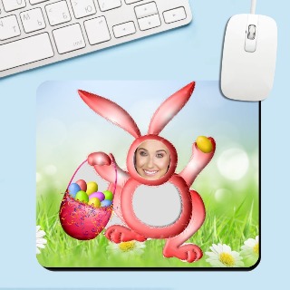 Pink Easter Bunny Mouse Pad