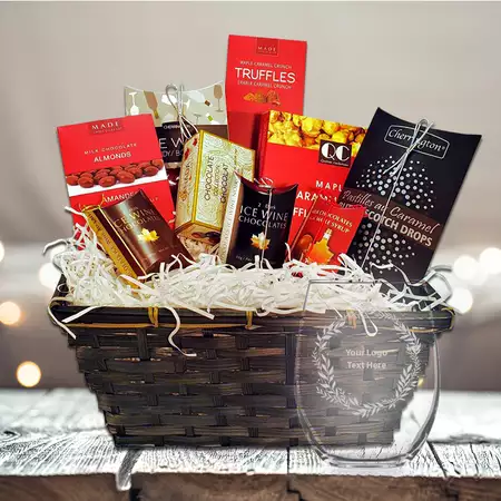 Sweet Basket II with Custom Stemless Wine Glass buy at ThingsEngraved Canada