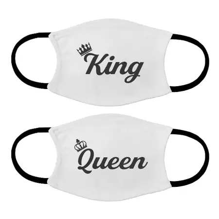 Set of Masks for Couple King and Queen (white)